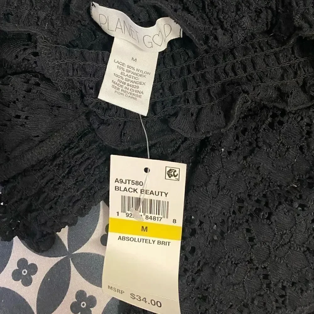 Planet Gold black crop top